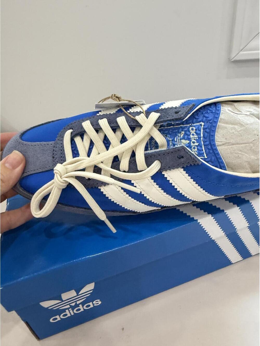 adidas Retro Blue White Suede Nylon Sneakers with Box SL 72 OG 8.5 - Picture 5 of 13